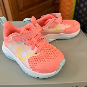 New Balance Coral and Light Blue Kids Sneakers